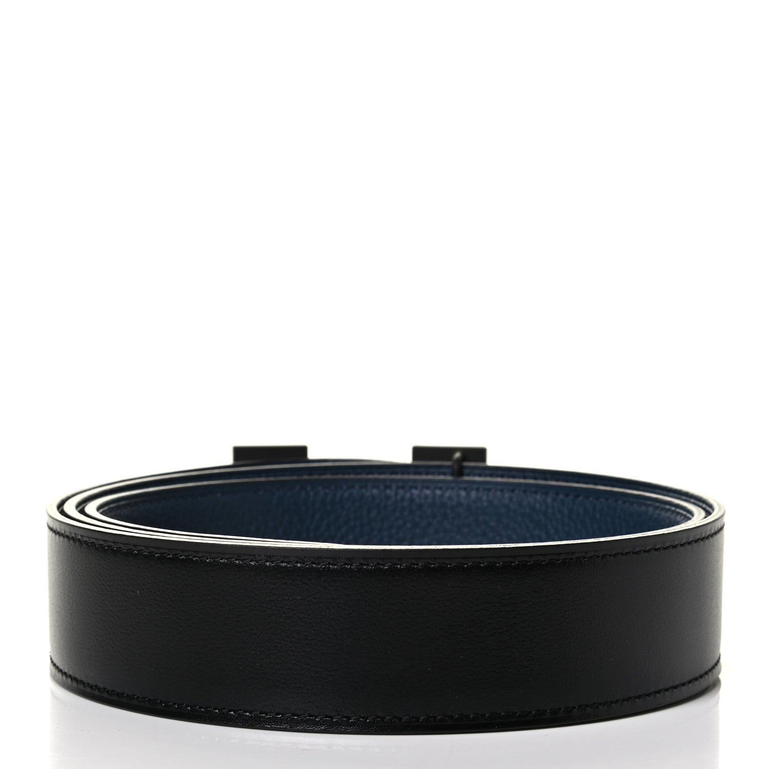 Hermes Box Togo 32mm Matte H Belt 90 Black Bleu De Prusse 2 of 4