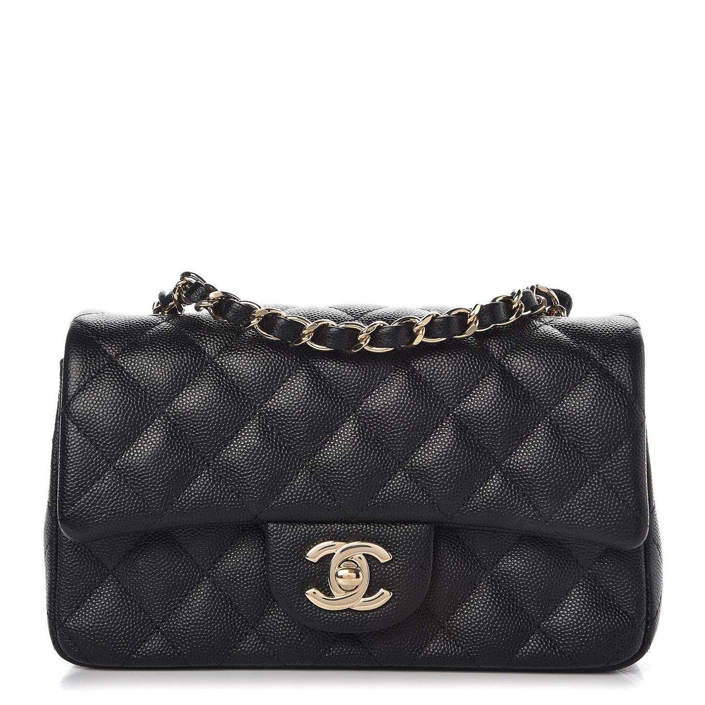 Caviar Quilted Mini Rectangular Flap Black