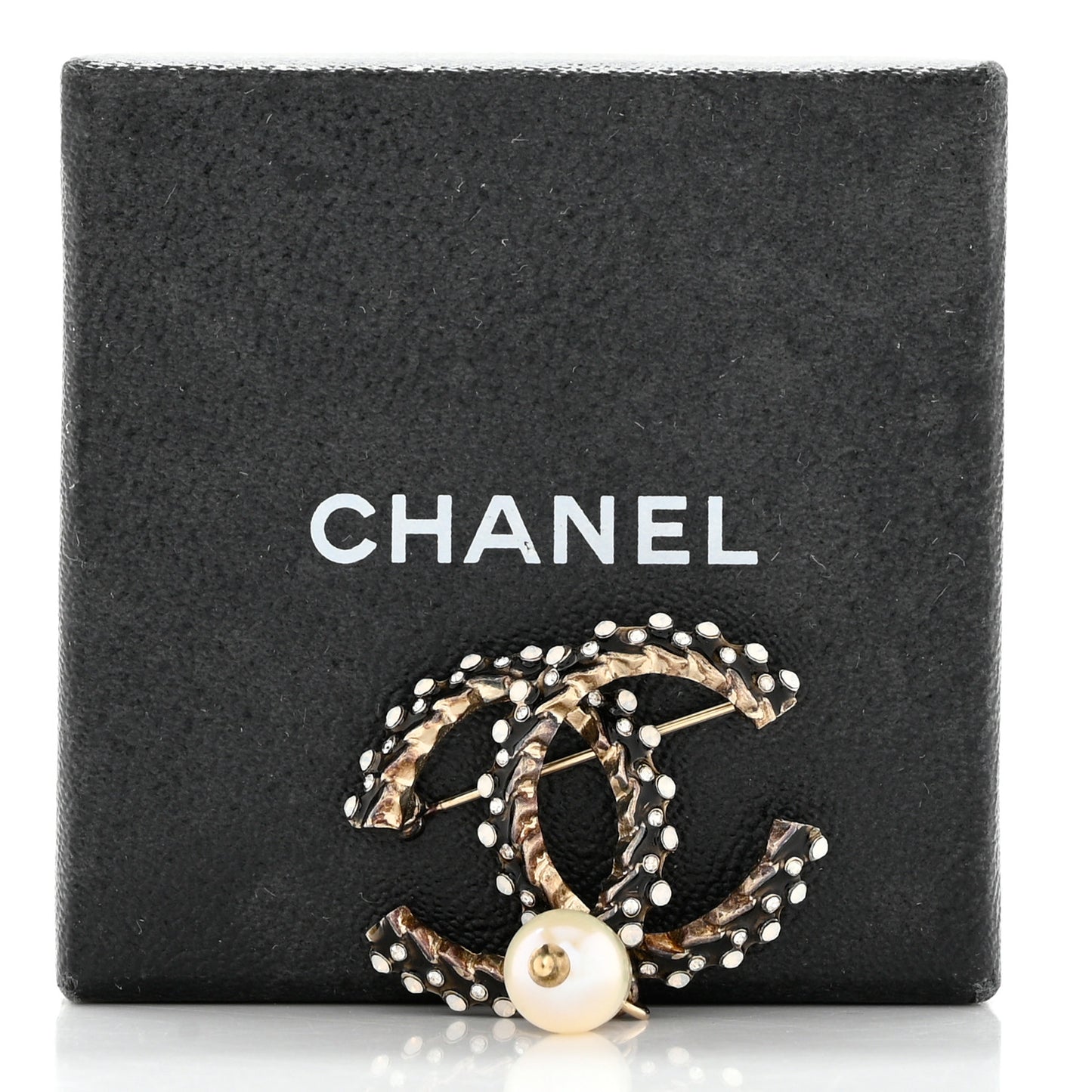 Crystal Pearl Drop CC Brooch