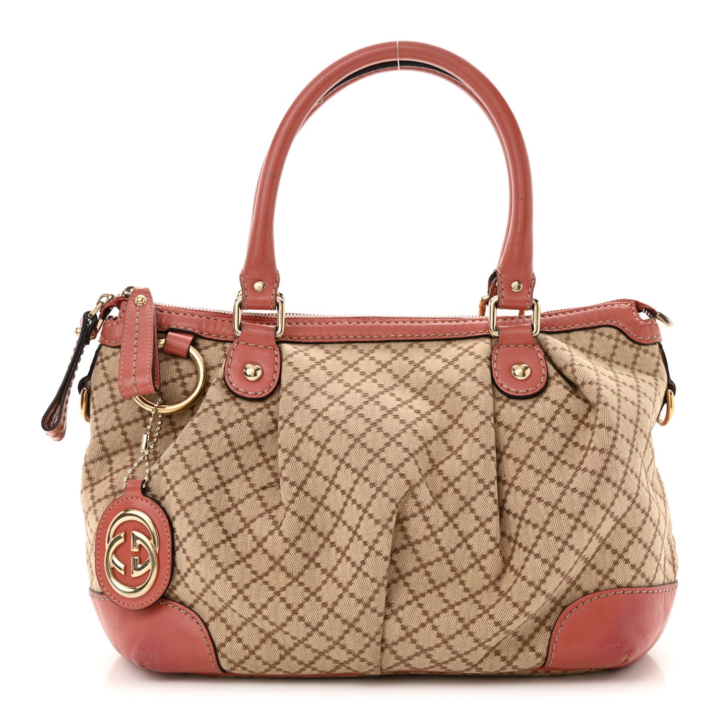 Diamante Medium Sukey Top Handle Bag Coral