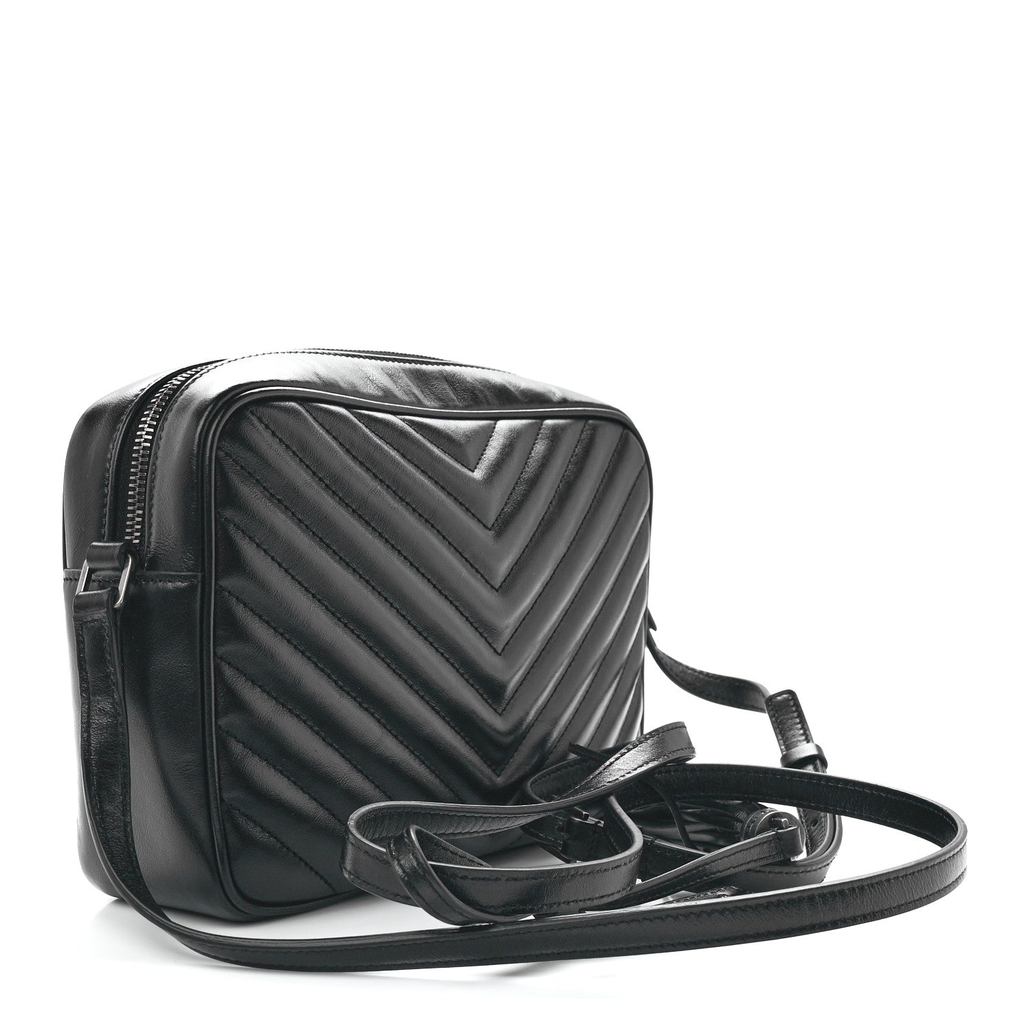 Saint Laurent Calfskin Matelasse Monogram Lou Camera Bag Black 3 of 11