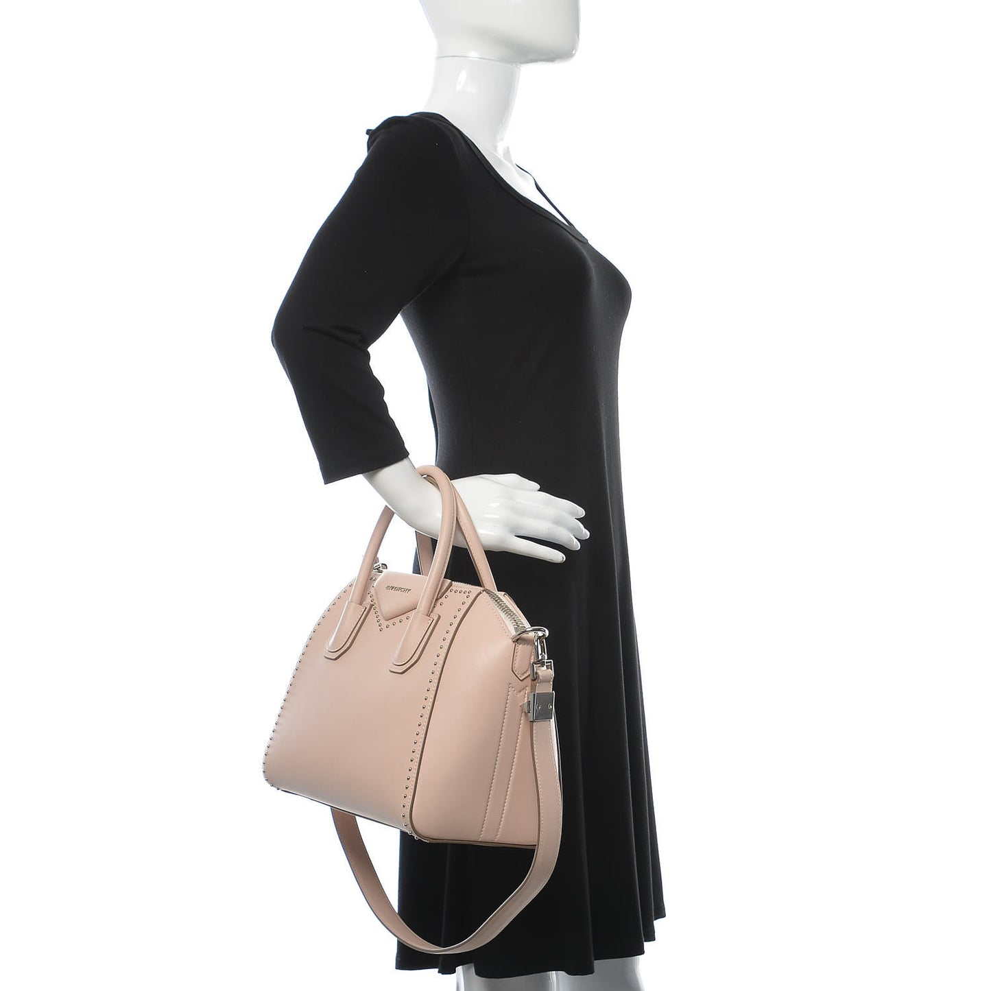 Calfskin Small Studded Antigona Beige Buff