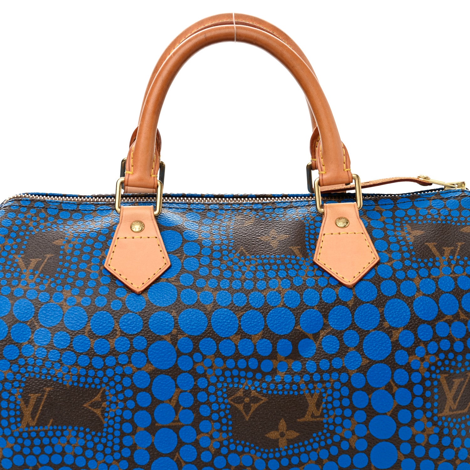 Louis Vuitton Monogram Kusama Town Speedy 30 Blue 8 of 12
