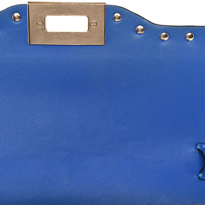 Valentino Garavani Vitello Medium Rockstud Flip Lock Crossbody Bag Acid Blue 16 of 21