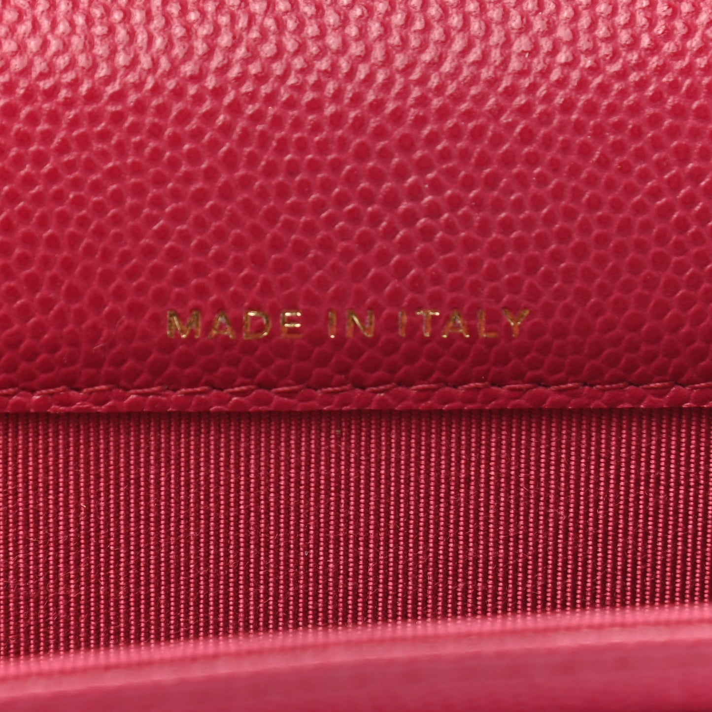 Caviar Quilted Flap Card Holder Wallet Dark Pink
