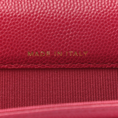 Chanel Caviar Quilted Flap Card Holder Wallet Dark Pink 9 of 11