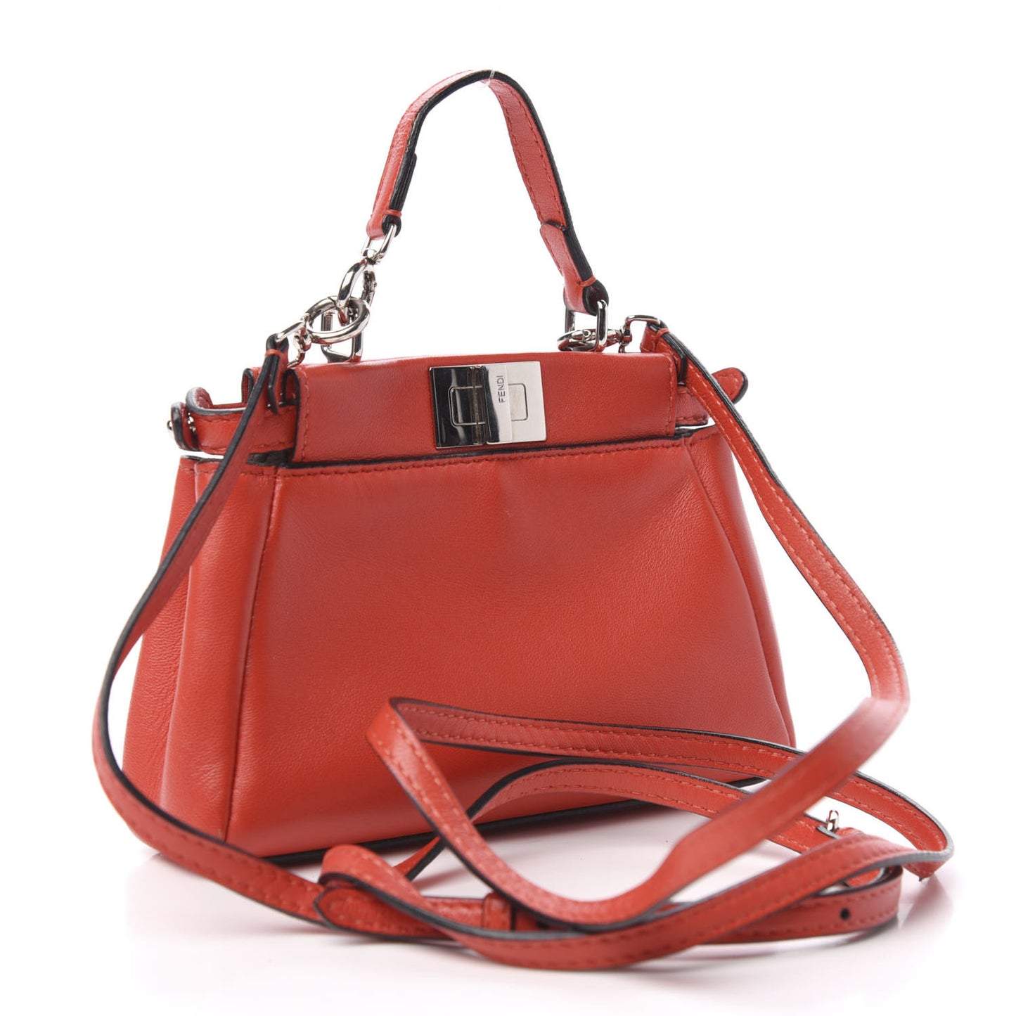 Shiny Nappa Micro Peekaboo Iconic Satchel Rosso Pimento