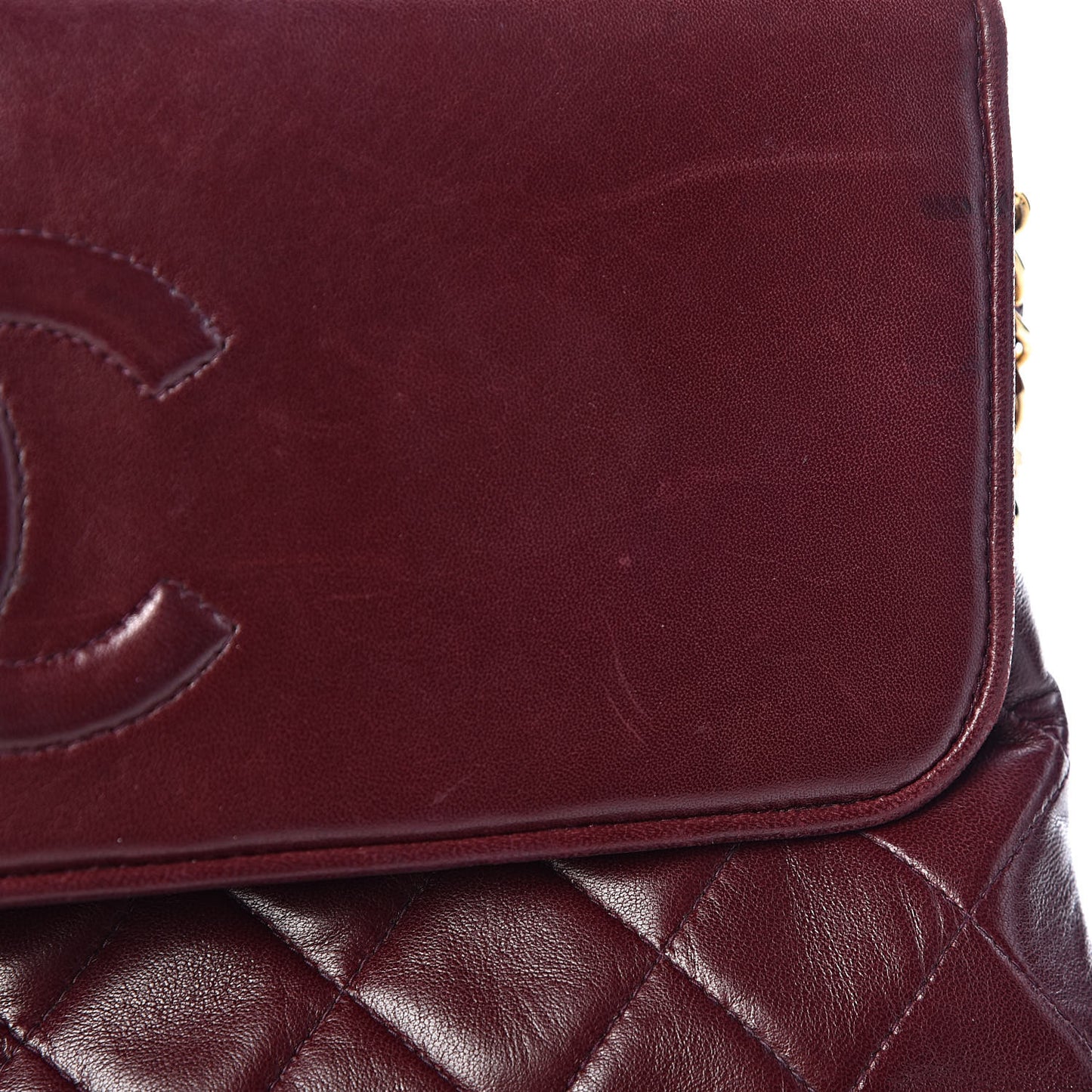 Lambskin Quilted CC Tassel Flap Red