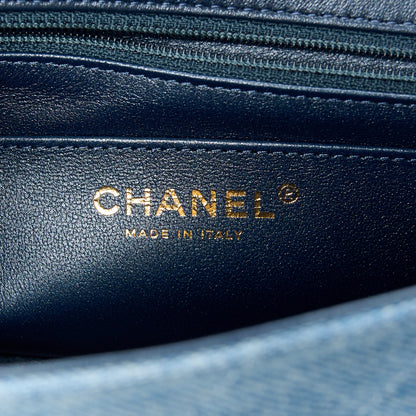Chanel Washed Denim Quilted Mini Rectangular Flap Blue 6 of 12