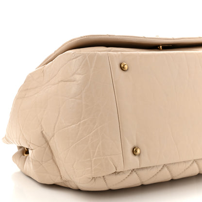 Chanel Aged Calfskin Quilted Large Pondichery Flap Beige 9 of 10