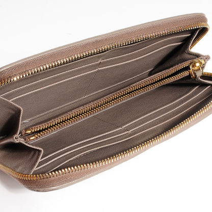 Prada Saffiano Quilted Zip Around Wallet Argilla 5 of 9