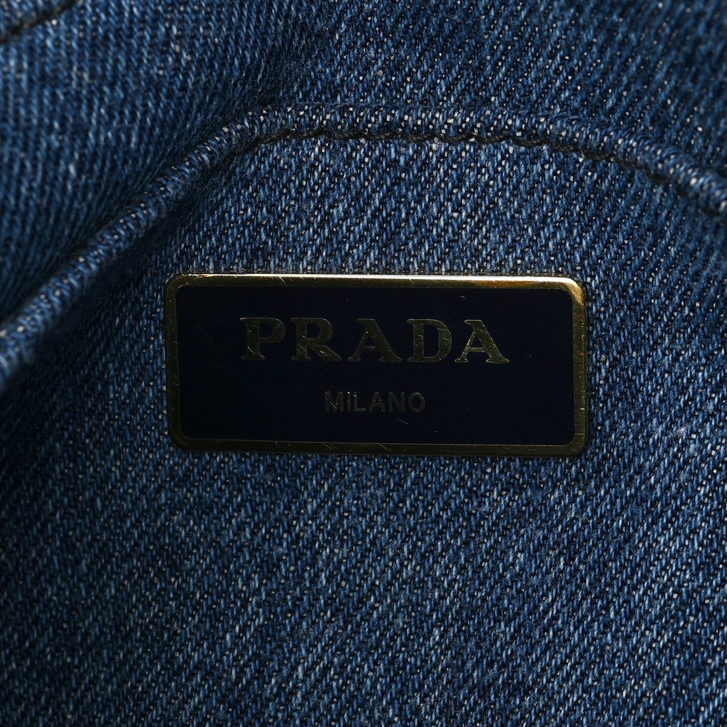 Denim Small Logo Tote Bleu