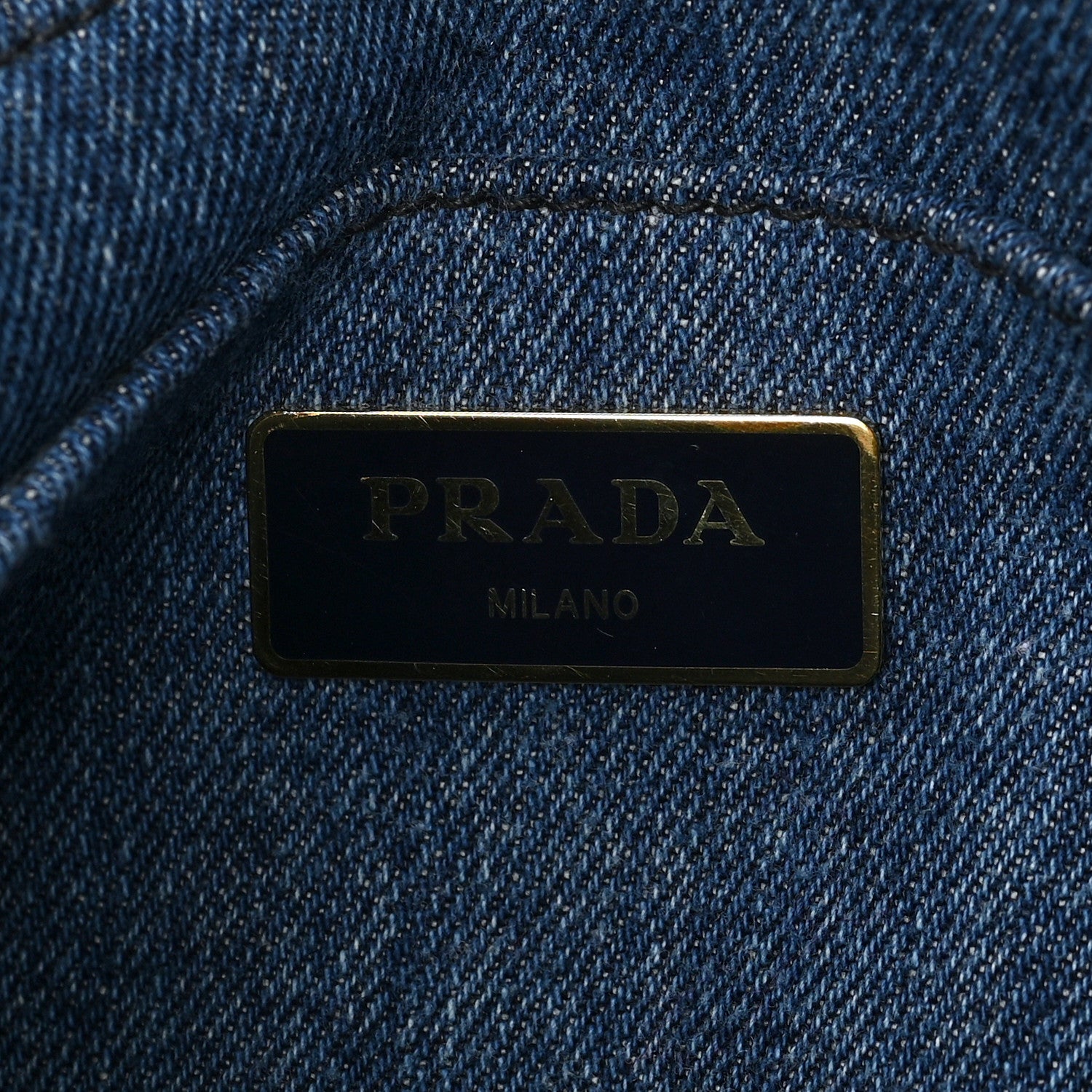 Prada Denim Small Logo Tote Bleu 6 of 8