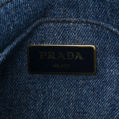 Prada Denim Small Logo Tote Bleu 6 of 8