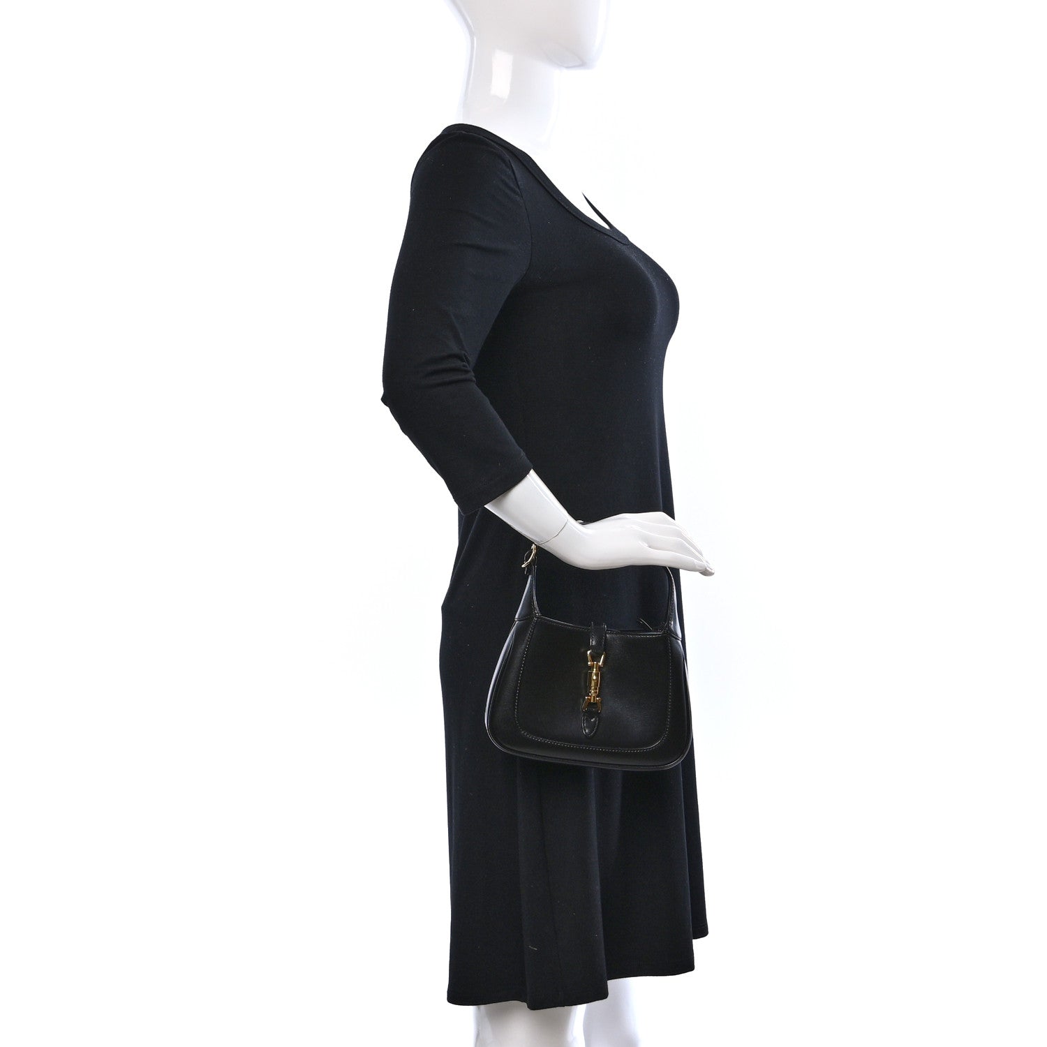 Gucci Boarded Dyana Lux Calfskin Mini Jackie 1961 Hobo Black 2 of 9