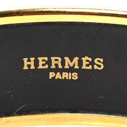 Hermes Enamel Printed Wide Bracelet 70 Black 4 of 5
