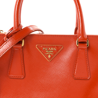 Prada Saffiano Vernice Small Galleria Double Zip Tote Papaya 8 of 10