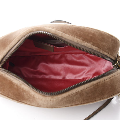 Gucci Velvet Matelasse Small GG Marmont Chain Shoulder Bag Taupe 4 of 10