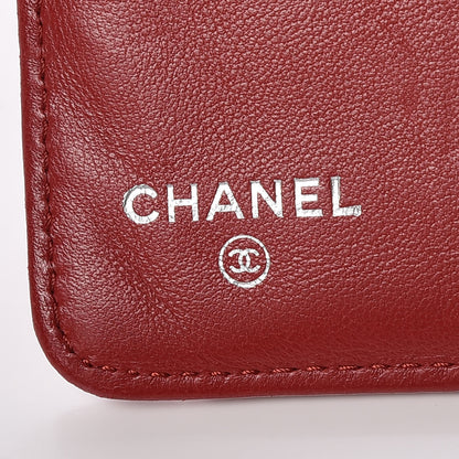 Chanel Lambskin Quilted Zipped Pocket Wallet Red 9 of 15