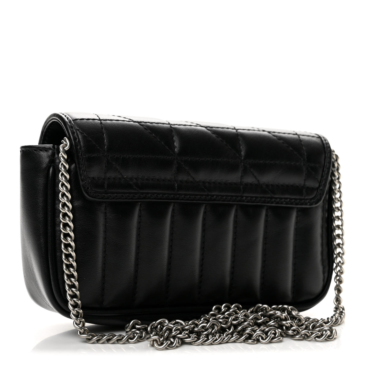 Calfskin Matelasse Aria Super Mini GG Marmont Shoulder Bag Black