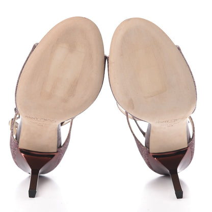 Jimmy Choo Glitter Lang Sandals 39 Wine 5 of 10
