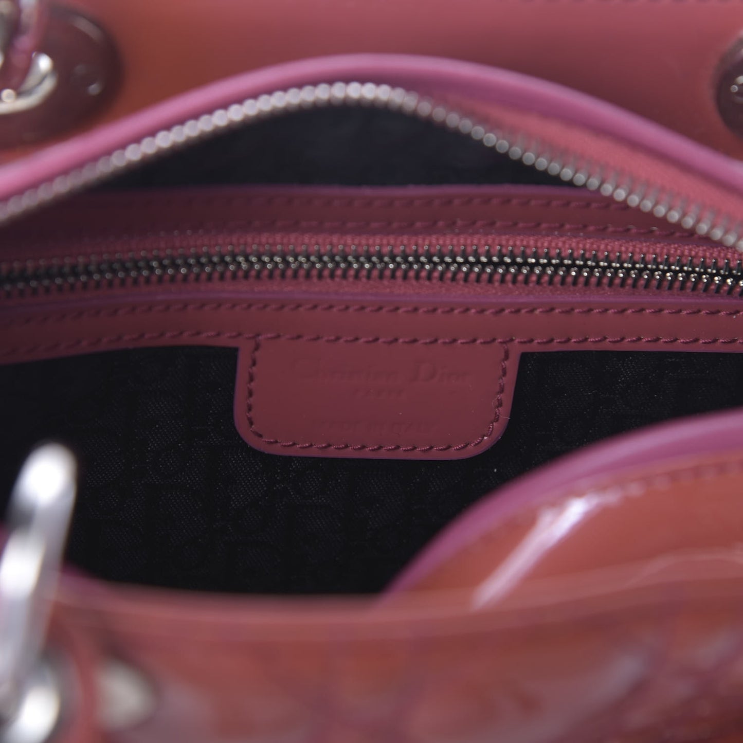 Patent Cannage Medium Lady Dior Pink