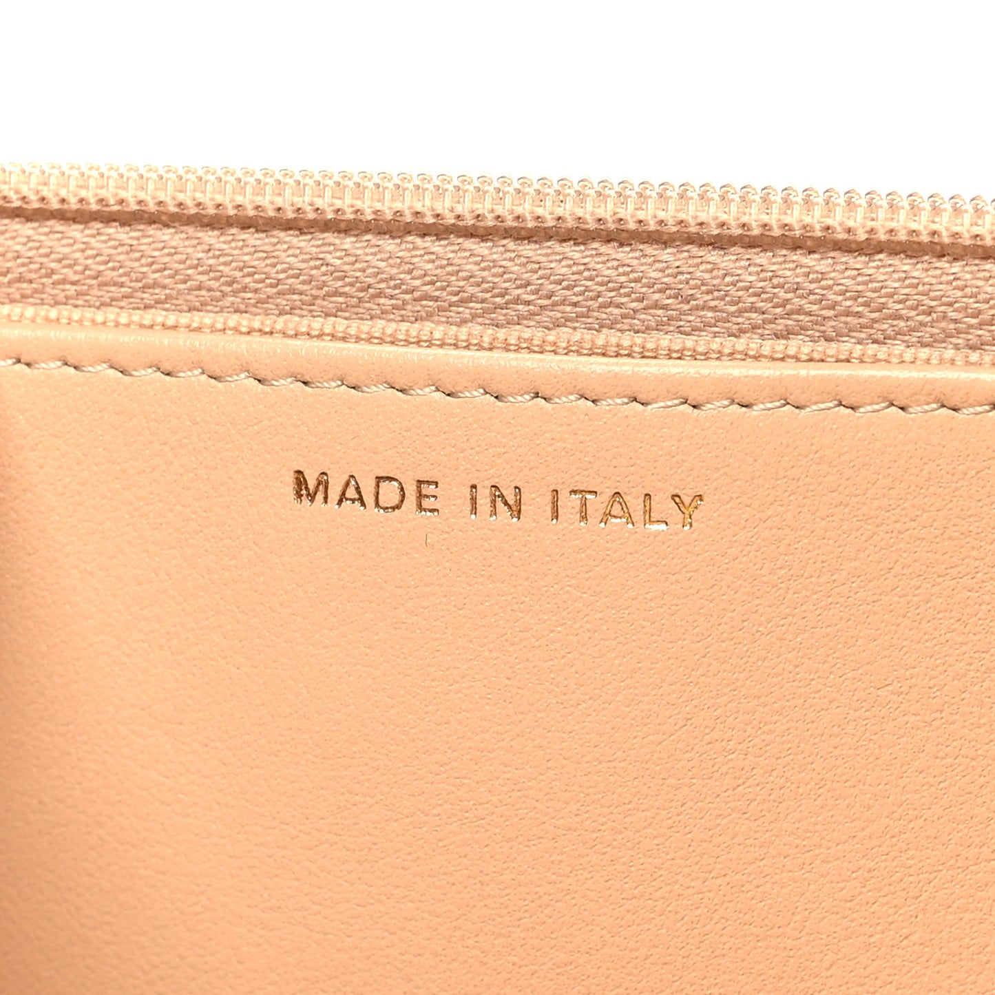 Caviar Quilted Wallet on Chain WOC Beige