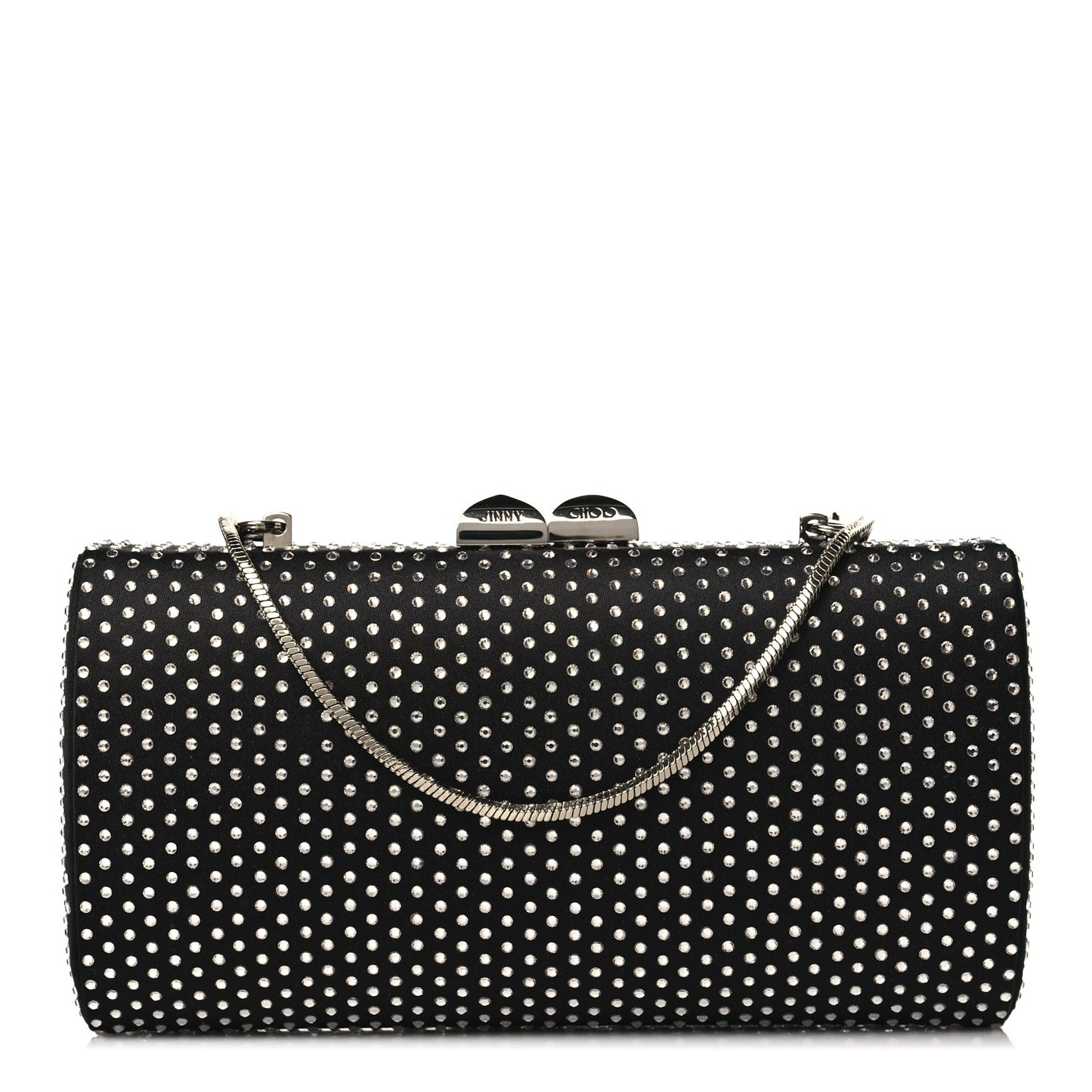 Satin Crystal Karlie Clutch Black