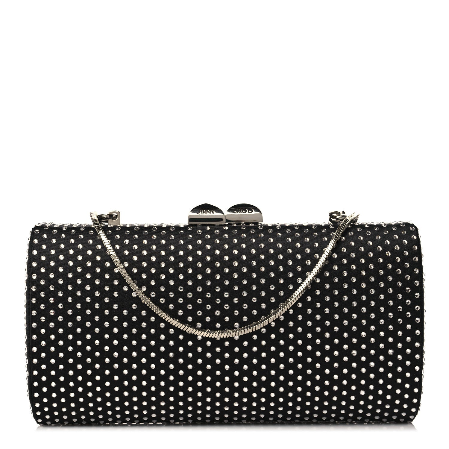 Jimmy Choo Satin Crystal Karlie Clutch Black 1 of 10