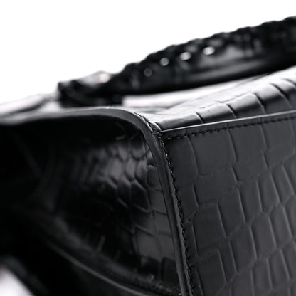 Balenciaga Semi Shiny Calfskin Crocodile Embossed Neo Classic Black Hardware S City Black 9 of 13