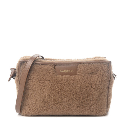Balenciaga Shearling Bazar Pochette Crossbody Beige 1 of 9
