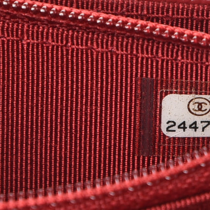 Chanel Caviar Quilted Square Wallet On Chain WOC Dark Red 8 of 8