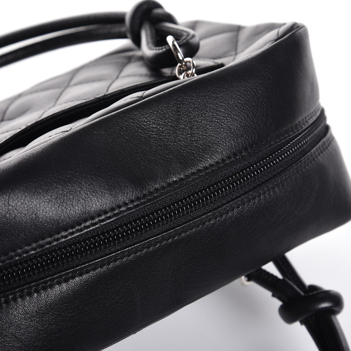 Calfskin Quilted Small Cambon Bowler Black