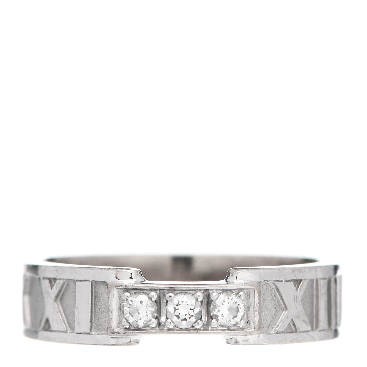 Tiffany 18K White Gold Diamond Atlas Ring 56 7.5 1 of 4