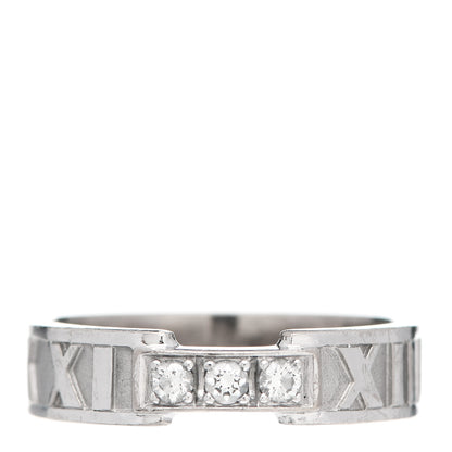 Tiffany 18K White Gold Diamond Atlas Ring 56 7.5 1 of 4