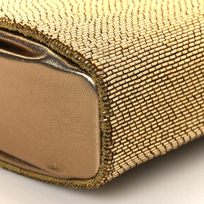 Valentino Garavani Metallic Calfskin Beaded Rockstud Evening Clutch Antique Bronze 8 of 9