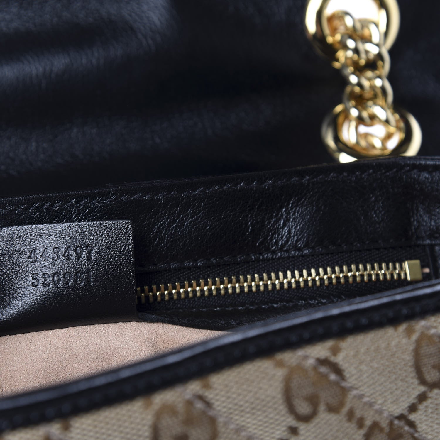 Gucci Monogram Matelasse Diagonal Small GG Marmont Shoulder Bag Beige Black 9 of 10