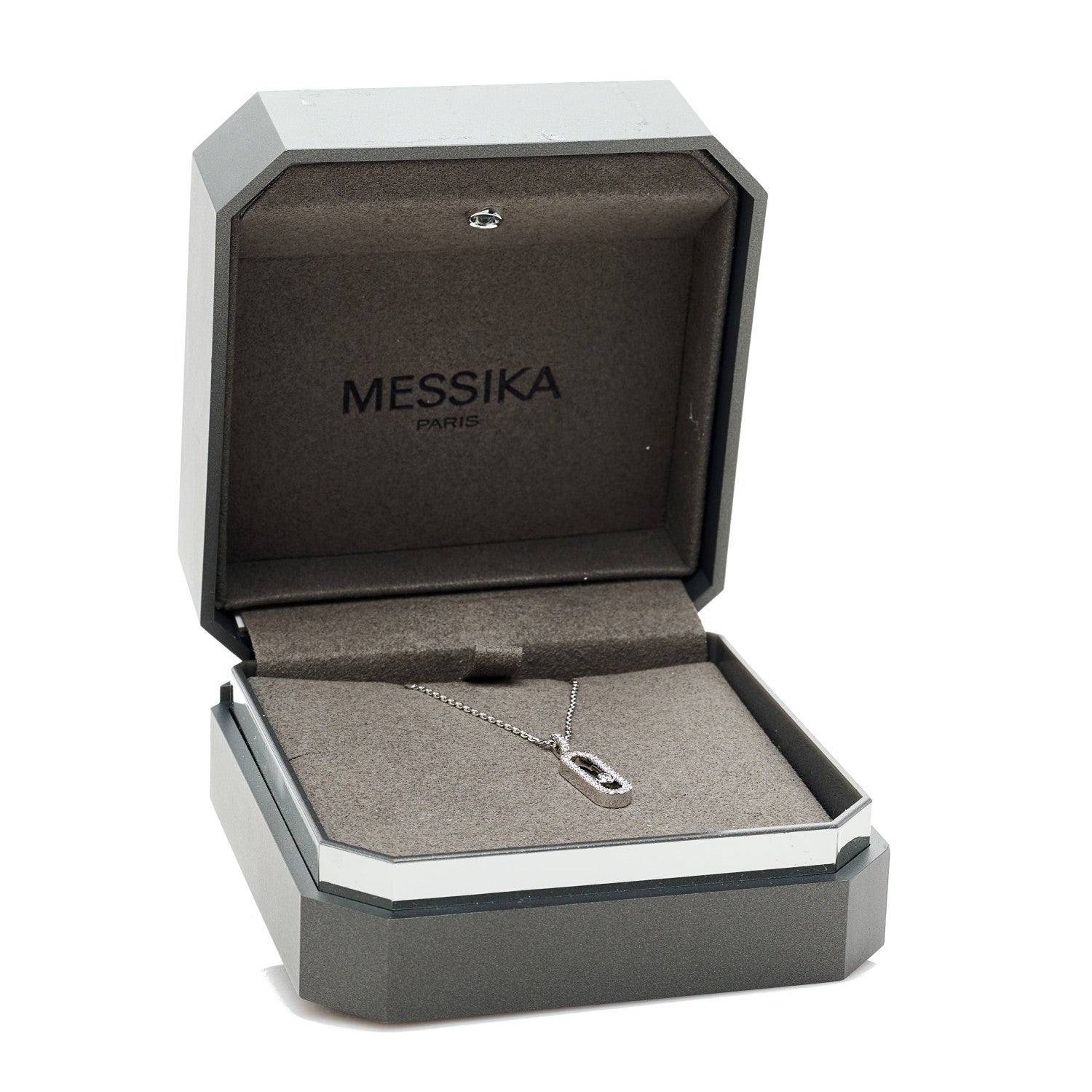 Messika 18K White Gold Diamond LM Move Uno Pave Pendant Necklace 6 of 6