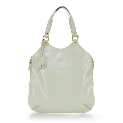 Saint Laurent Patent Tribute Tote Ivory 1 of 14