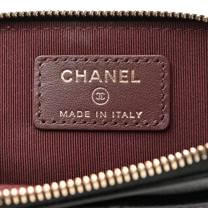 Chanel Caviar Quilted Zip Card Holder Wallet Black 6 of 8