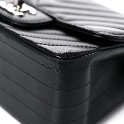 Chanel Lambskin Chevron Quilted Mini Square Flap Black 9 of 14