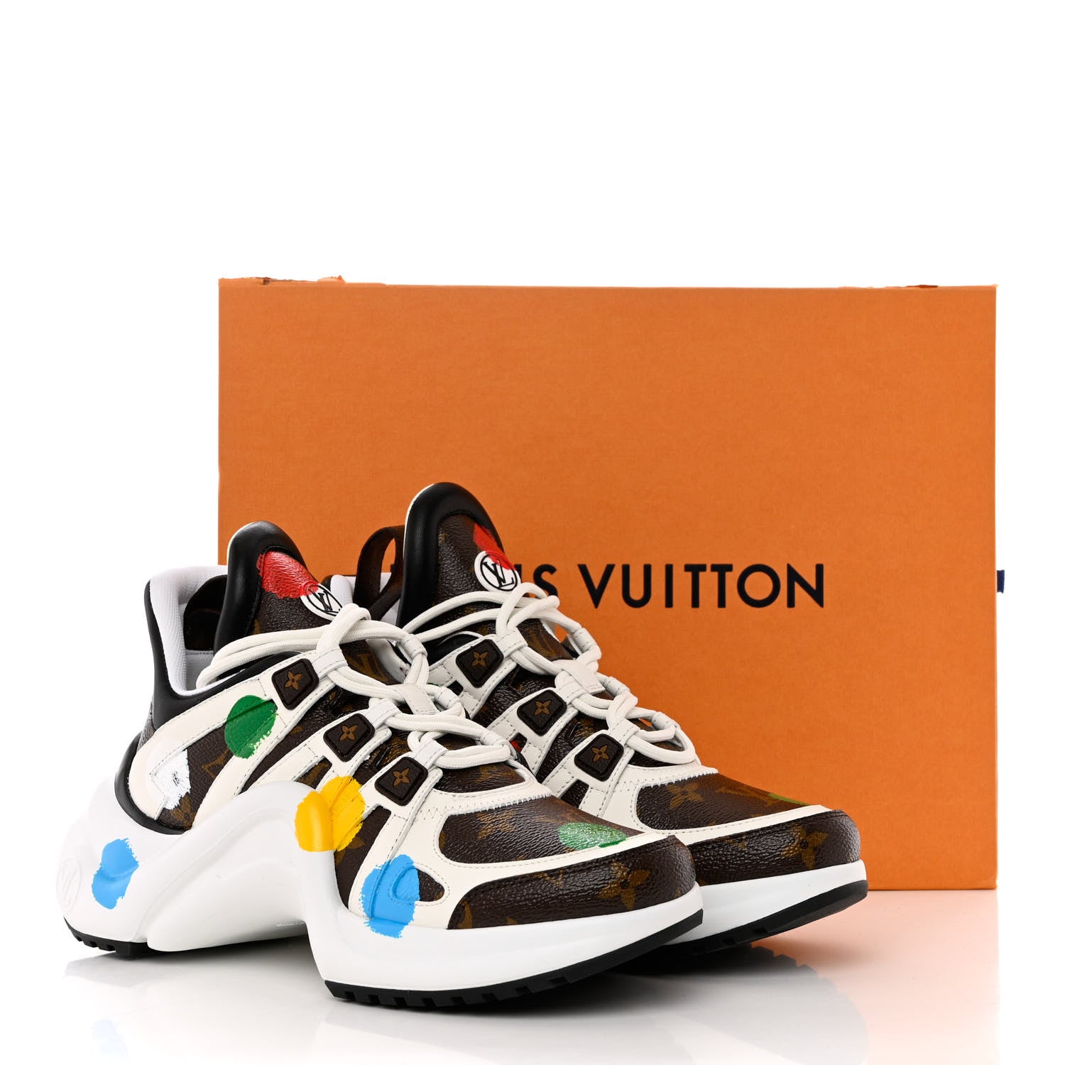 Louis Vuitton X YAYOI KUSUMA Calfskin Dots Monogram Archlight Sneakers 39 White 8 of 8