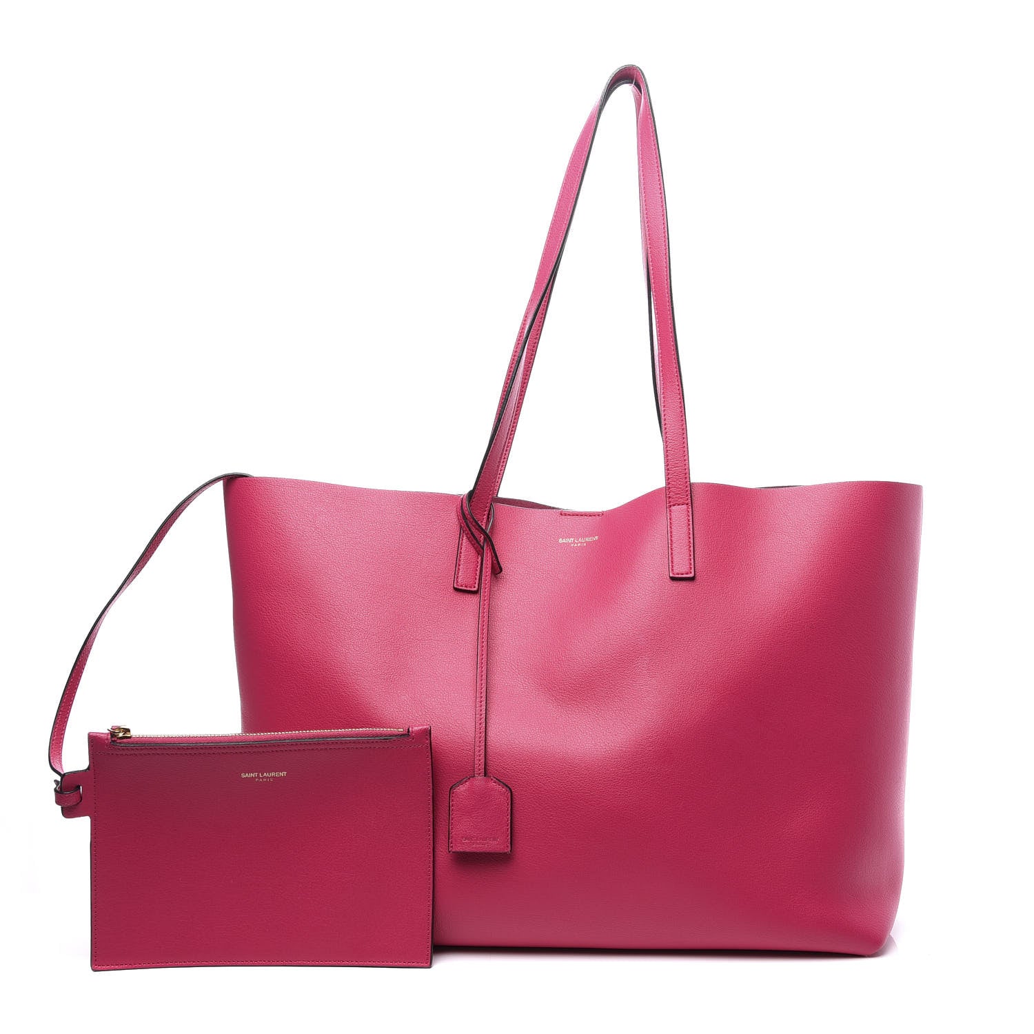 Saint Laurent Calfskin Large Shopping Tote Fuchsia 1 of 12