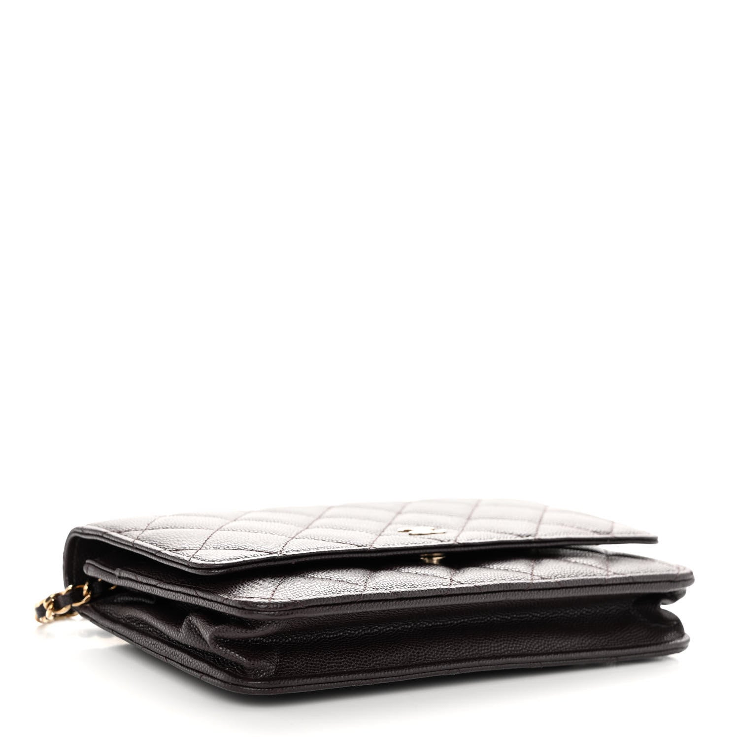 Chanel Caviar Quilted Wallet on Chain WOC Dark Brown 4 of 11