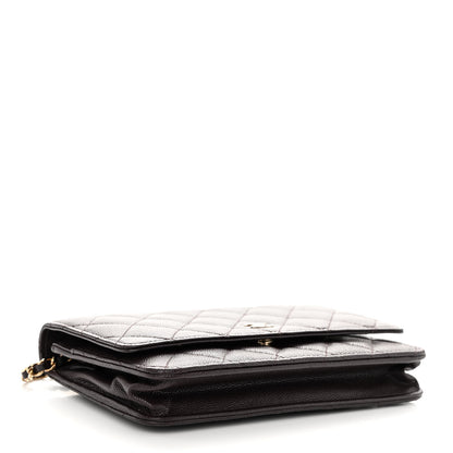 Chanel Caviar Quilted Wallet on Chain WOC Dark Brown 4 of 11
