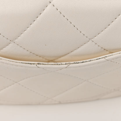 Chanel Lambskin Quilted Logo Mini Flap With Handle White 17 of 20