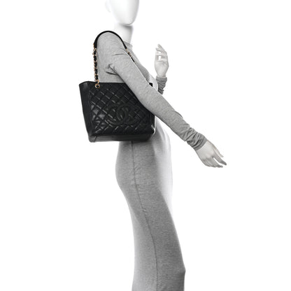 Chanel Caviar Quilted Petit Shopping Tote PST Black 2 of 13
