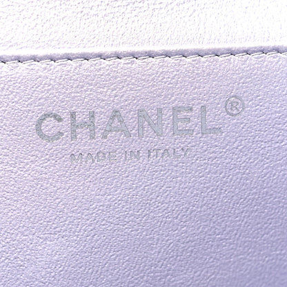 Chanel Metallic Perforated Lambskin Quilted Clutch With Chain Flap Silver 6 of 10