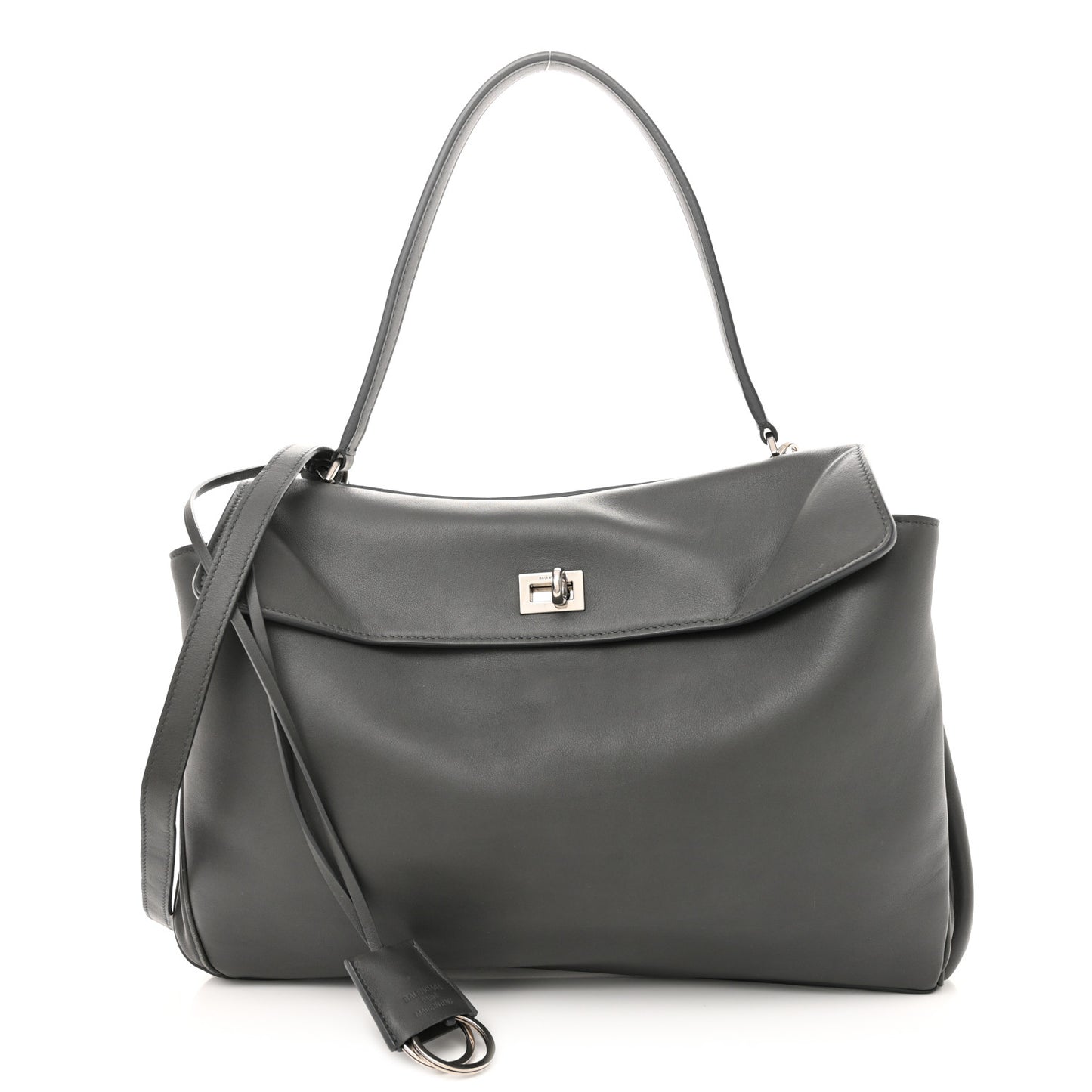 Natural Smooth Calfskin Medium Rodeo Top Handle Handbag Grey