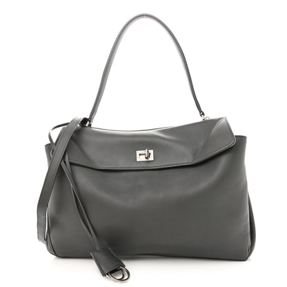 Balenciaga Natural Smooth Calfskin Medium Rodeo Top Handle Handbag Grey 1 of 9
